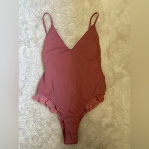 Kendall and Kylie frilly pink one piece